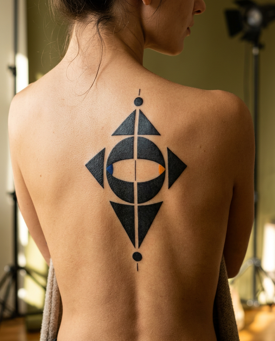 Custom geometric tattoo by Meera Shah